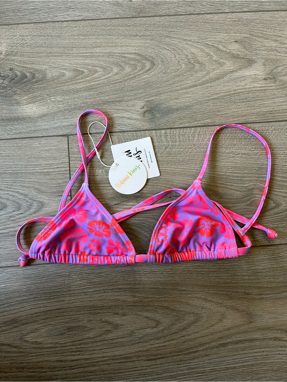 Kulani Kinis Bralette Bikini Top in Cherry Berry Size XS New